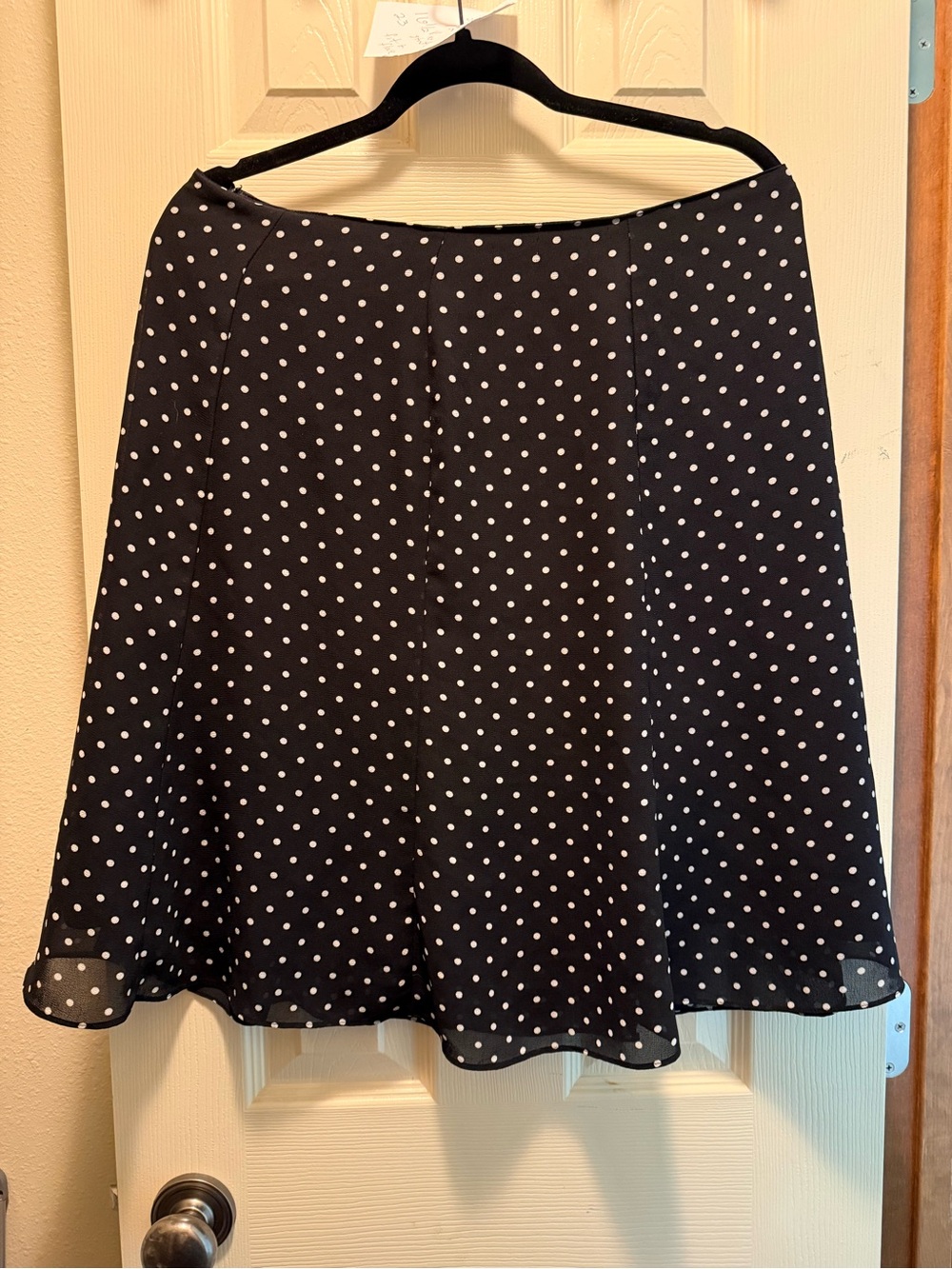 Black Polka Dot A-Line Skirt - Women's